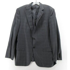 Ermenegildo Zegna Sport Coat 44 Charcoal Blazer Wool Windowpane Jacket*